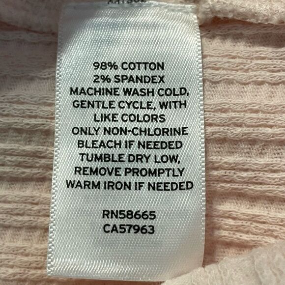 Abound Sweetheart Neck Top Pink Ribbed Knit Cotton Puff Short Sleeve 3X - Picture 7 of 9